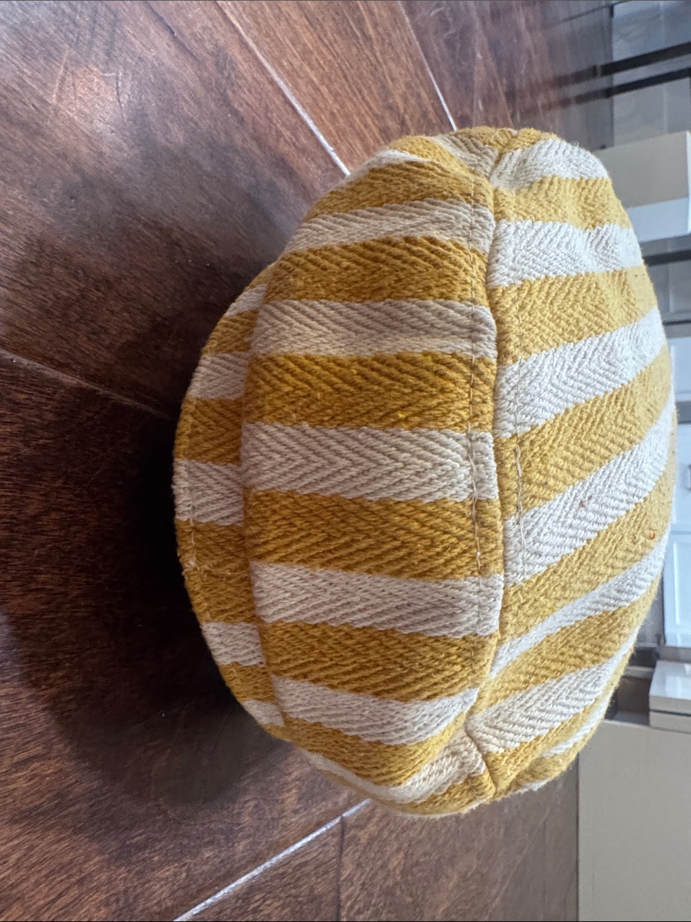 Striped Yellow & Cream Baker Boy Cap - Picture 4 of 6
